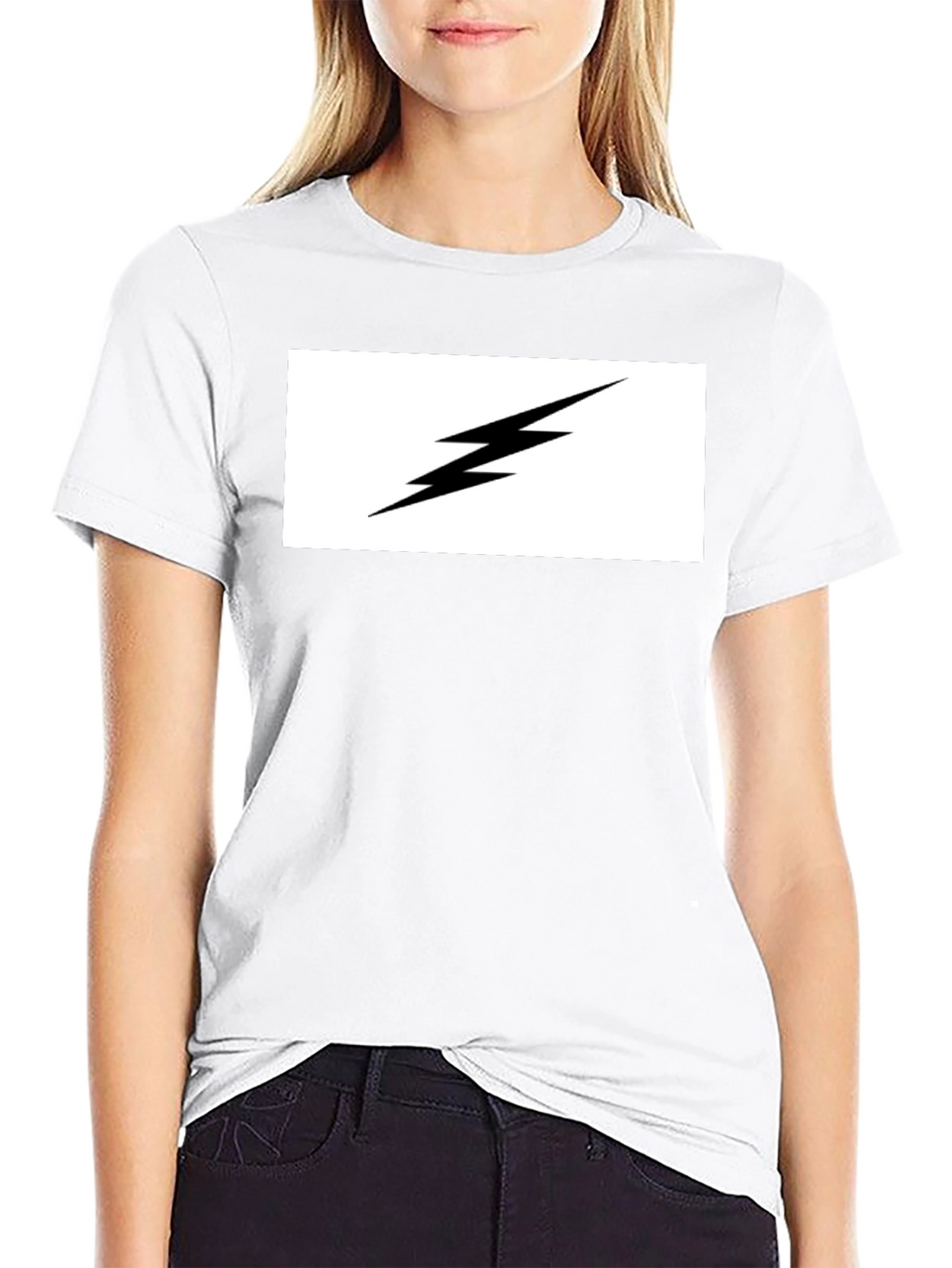 Lightning Bolt Graphic Tee - Black Cotton T-Shirt