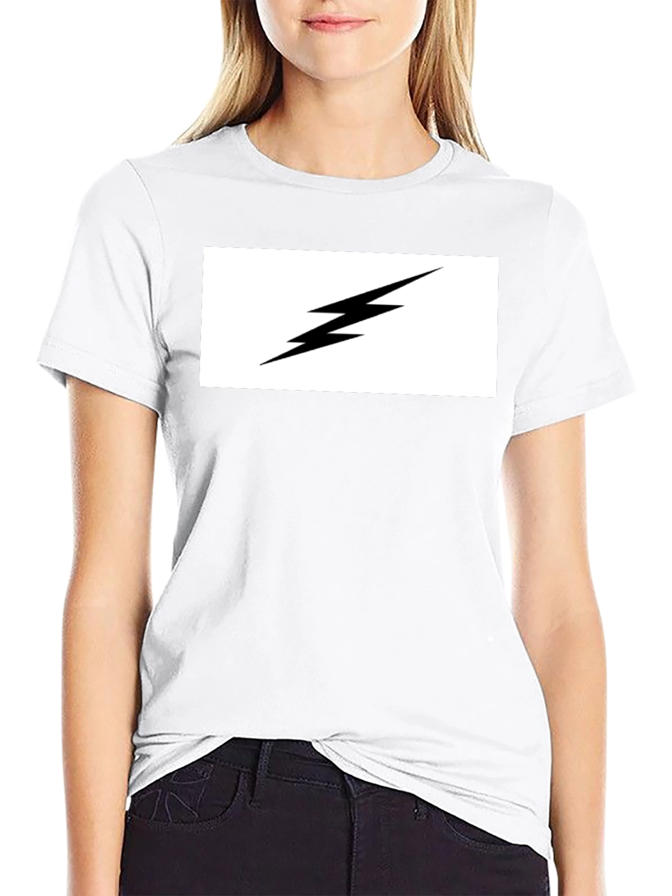 Lightning Bolt Graphic Tee - Black Cotton T-Shirt