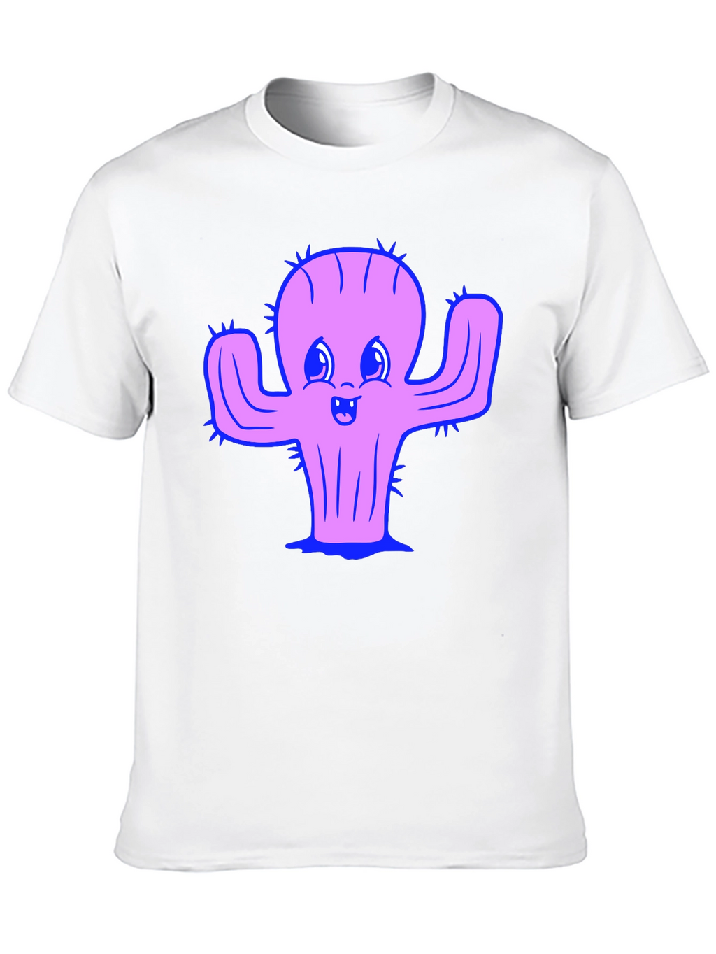 Cute Cactus Graphic Tee - Black Cotton Shirt