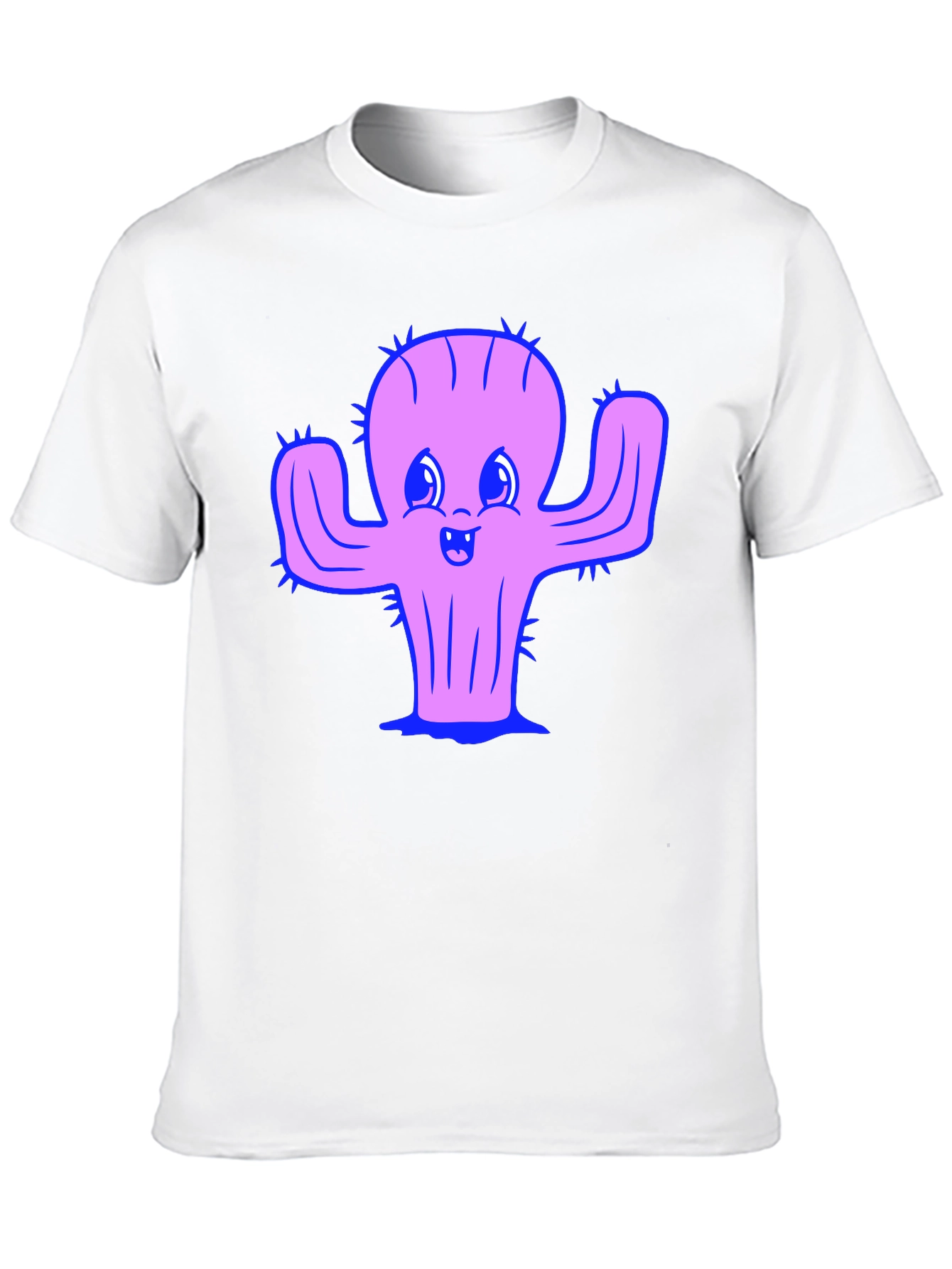 Cute Cactus Graphic Tee - Black Cotton Shirt