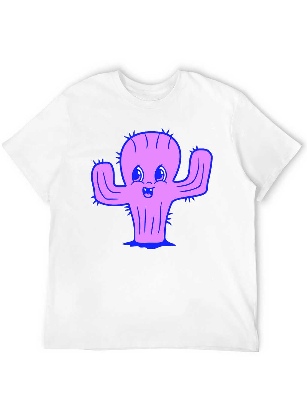 Cute Cactus Graphic Tee - Black Cotton Shirt