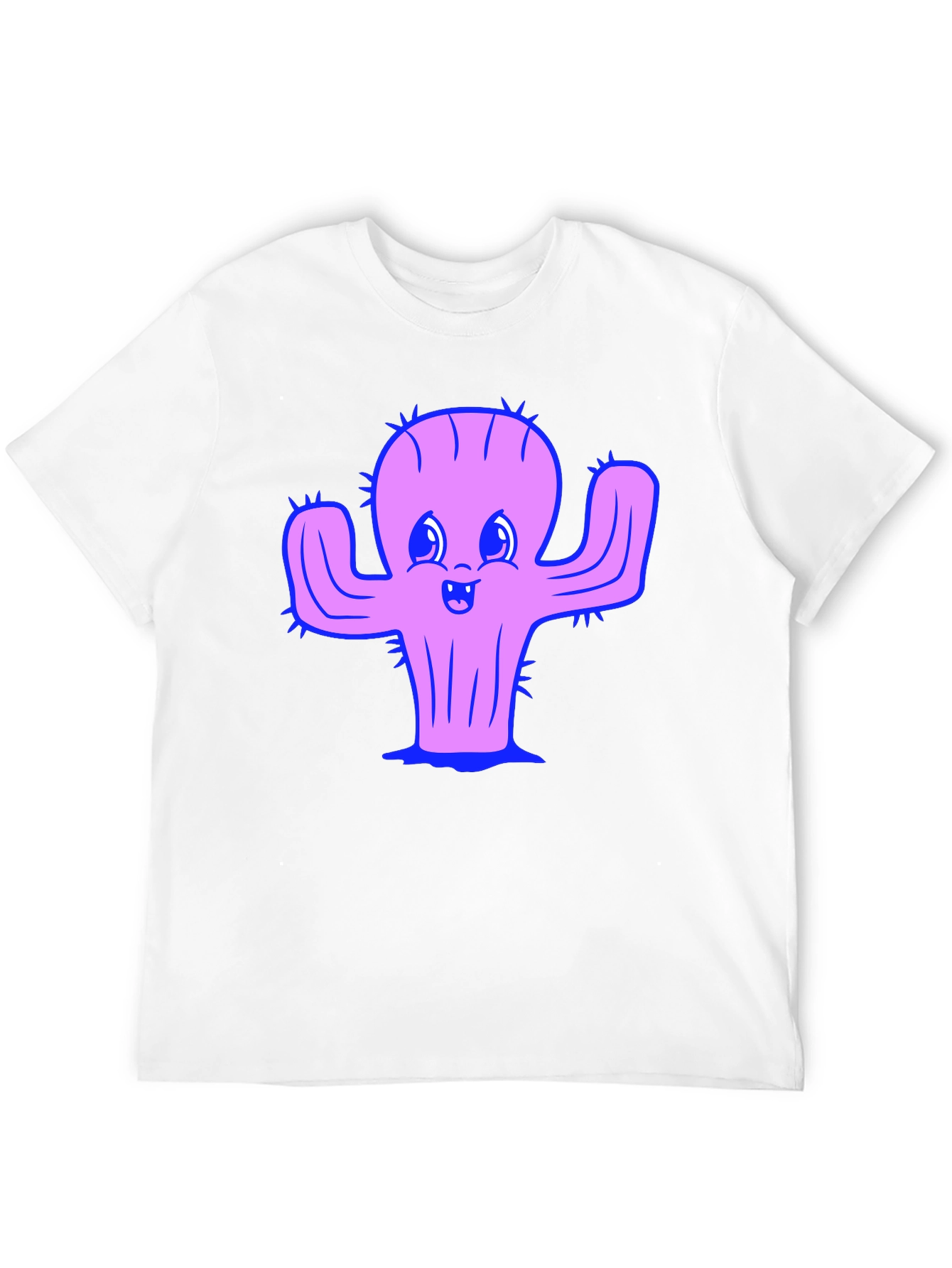 Cute Cactus Graphic Tee - Black Cotton Shirt
