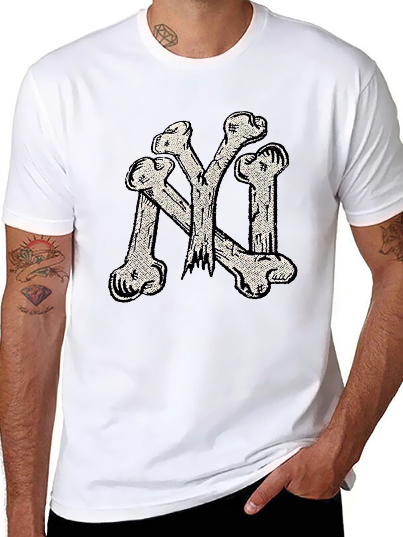 Bone NY Tee - Black Cotton Graphic T-Shirt