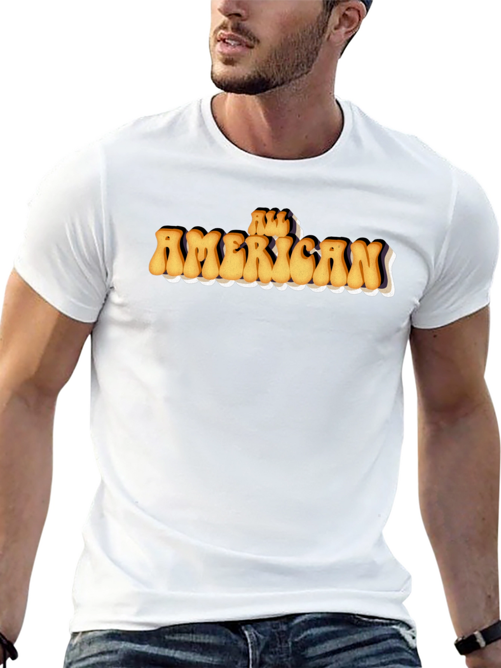 All American Retro Graphic Tee - Black