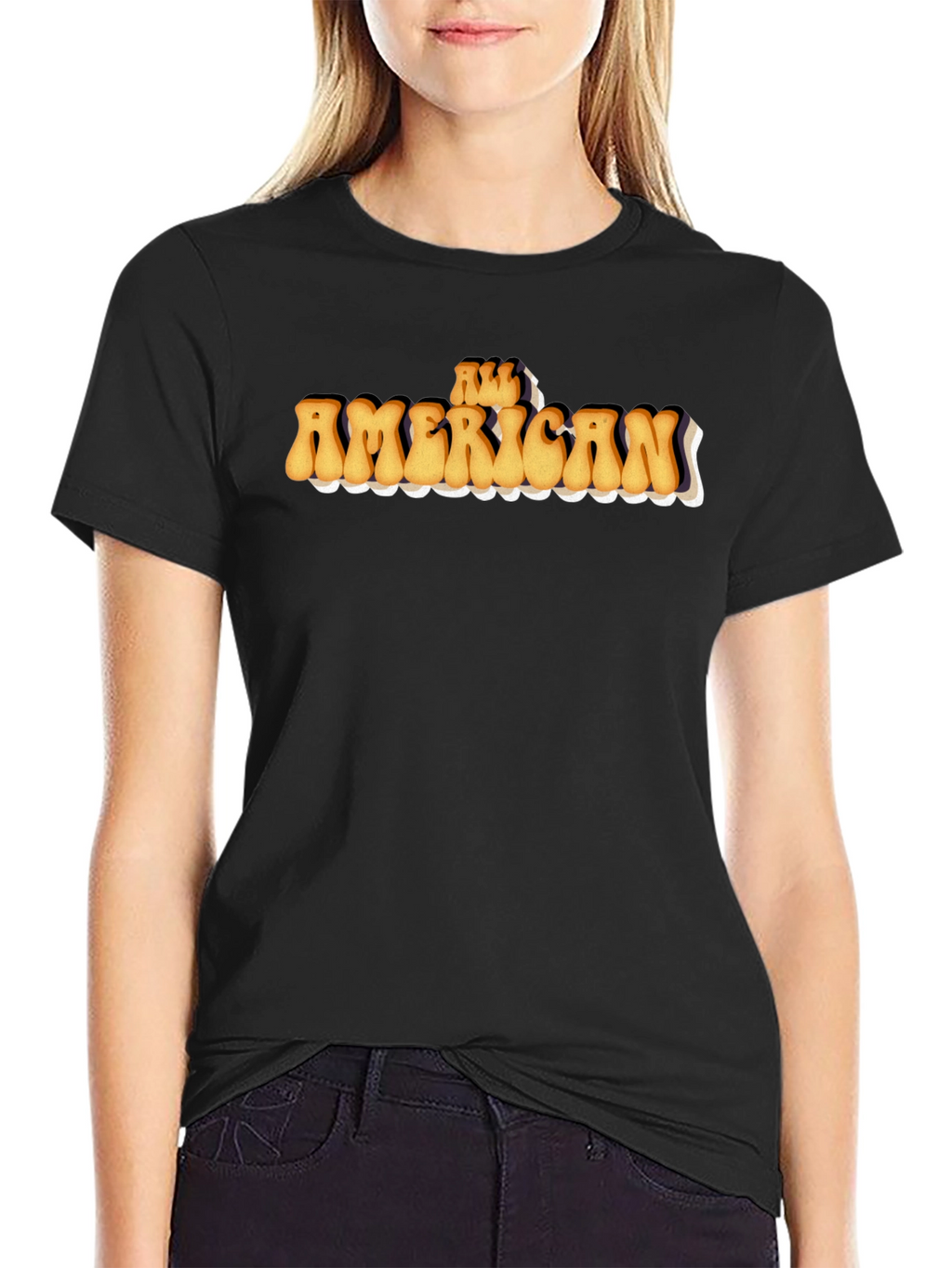 All American Retro Graphic Tee - Black