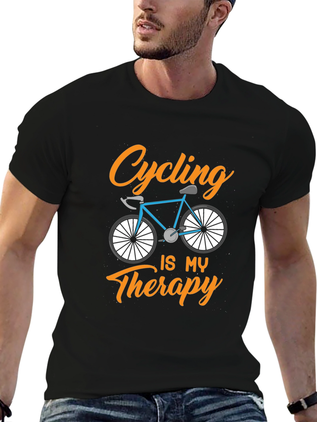 Cycling is My Therapy Graphic T-Shirt