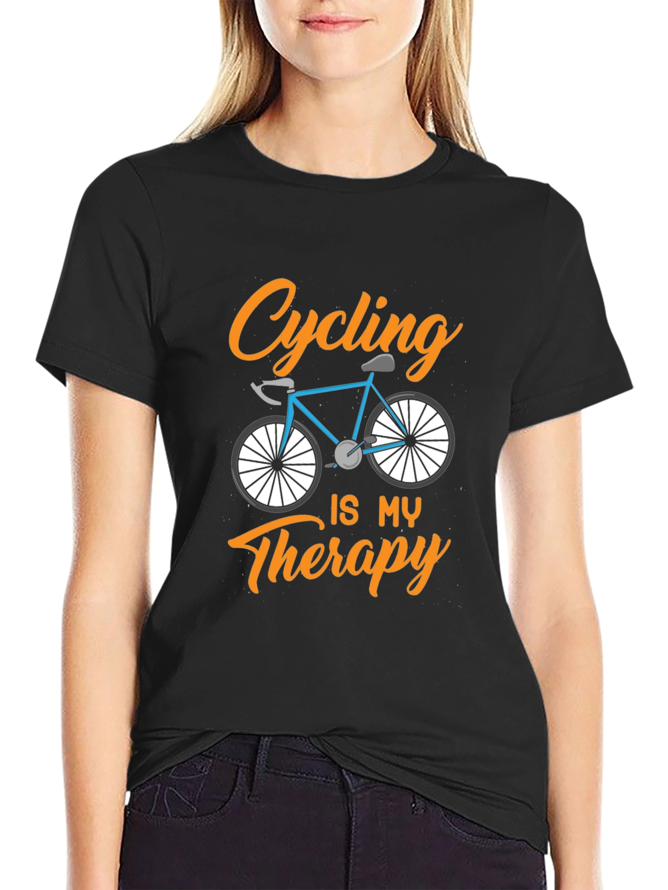 Cycling is My Therapy Graphic T-Shirt