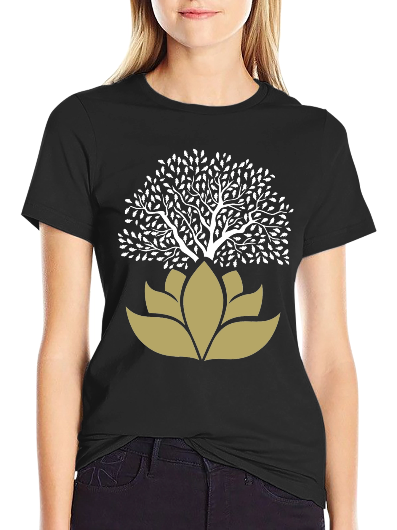 Tree of Life Lotus T-Shirt - Black
