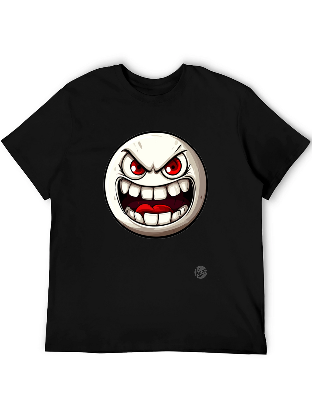 Angry Face Graphic Black T-Shirt
