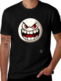 Angry Face Graphic Black T-Shirt