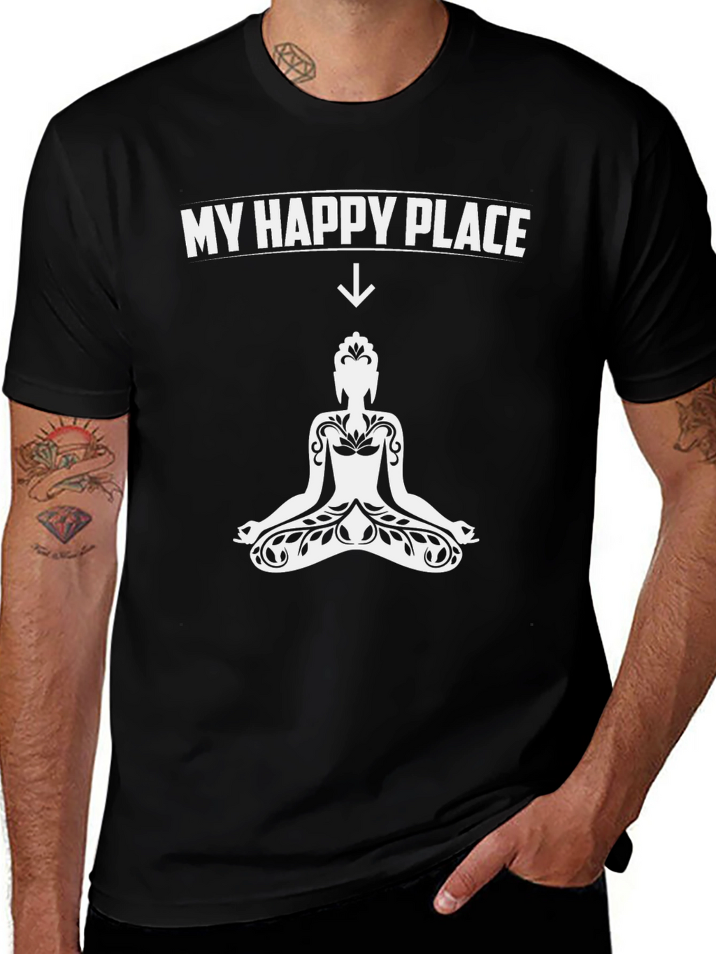 My Happy Place Buddha Graphic T-Shirt