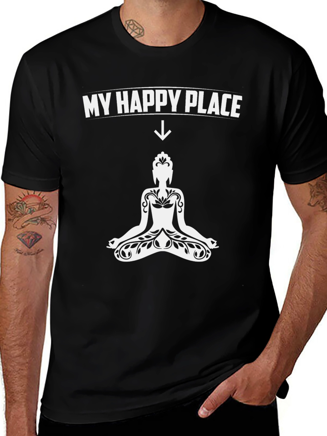 My Happy Place Buddha Graphic T-Shirt