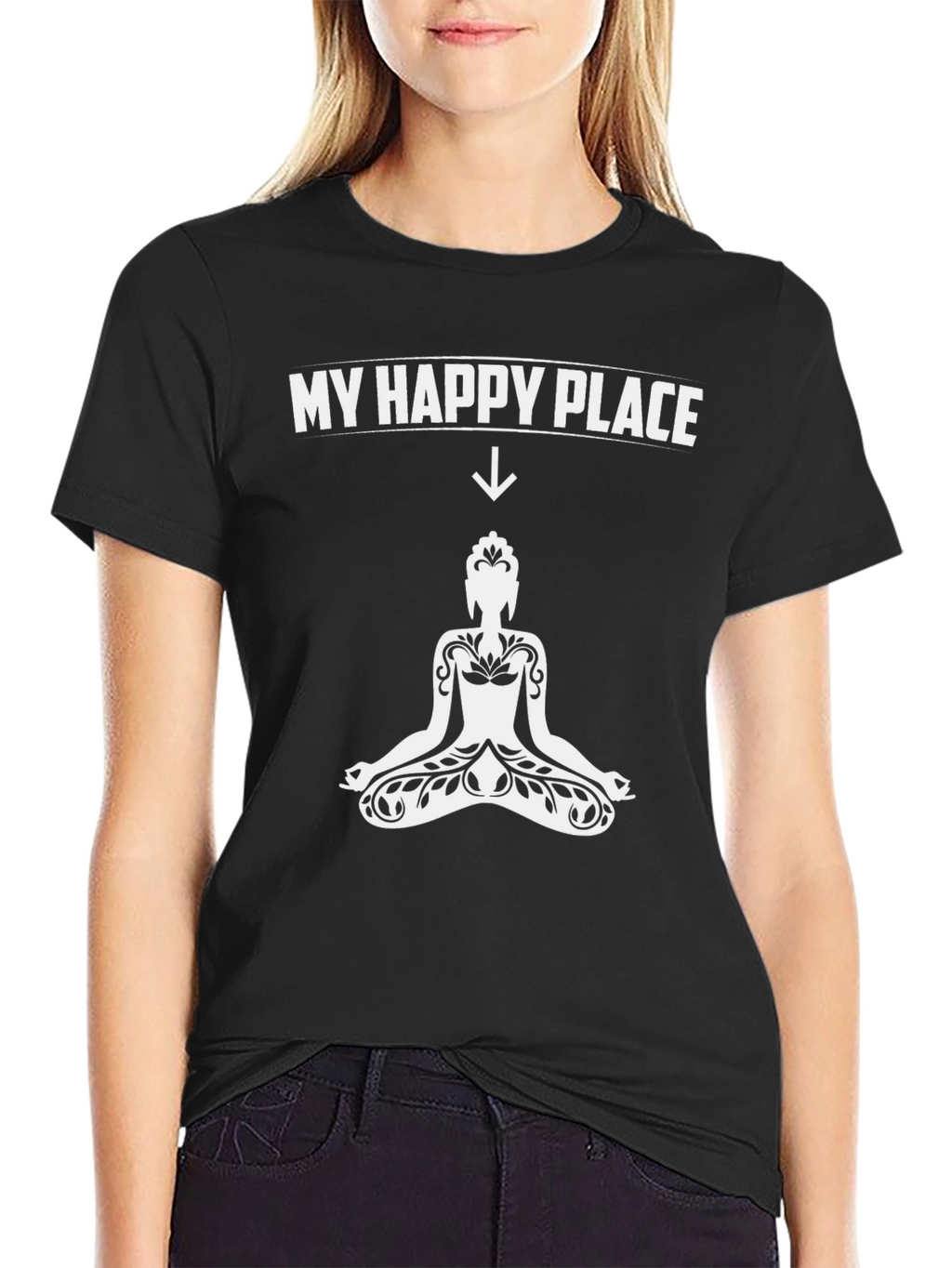 My Happy Place Buddha Graphic T-Shirt