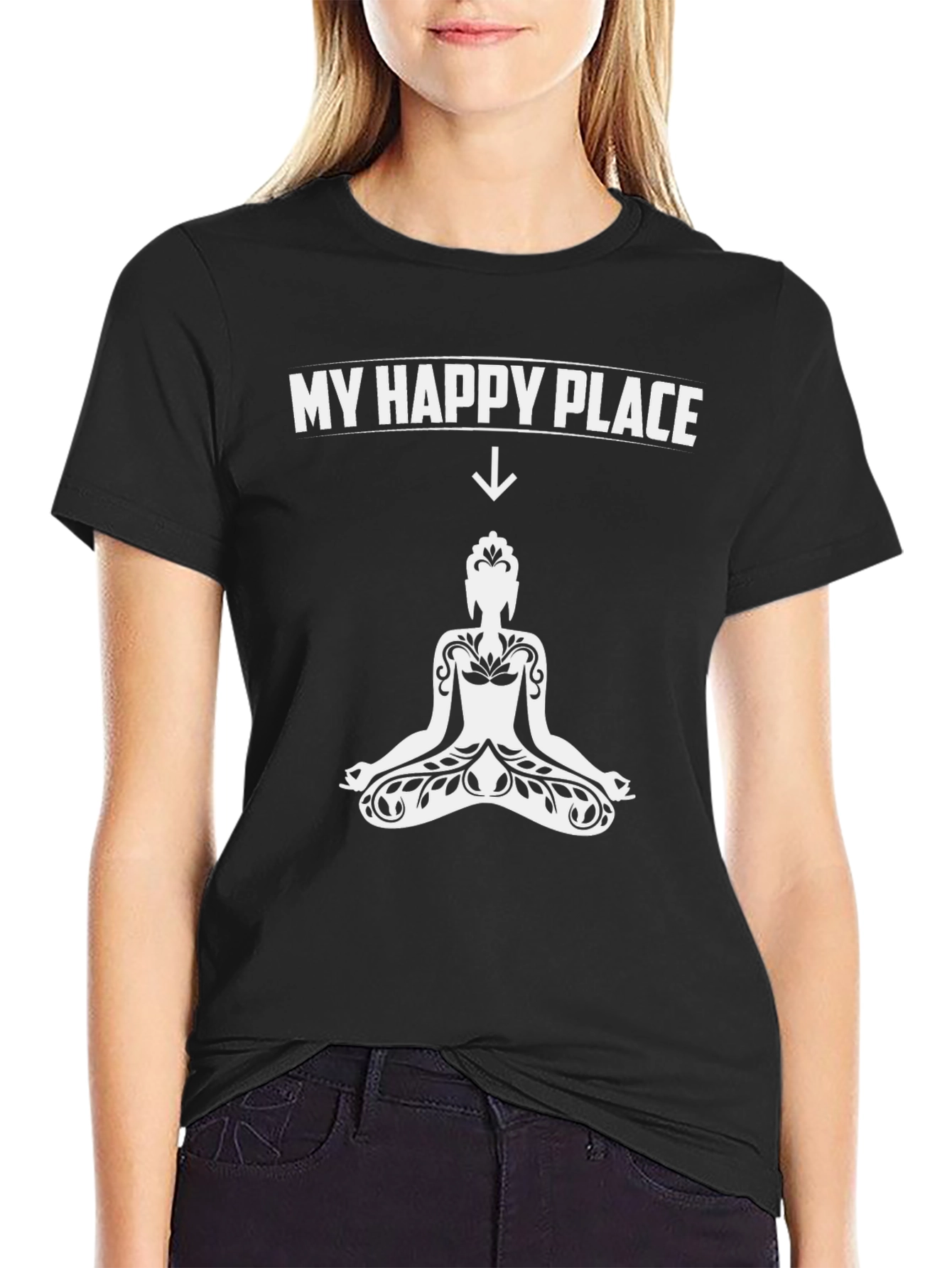 My Happy Place Buddha Graphic T-Shirt