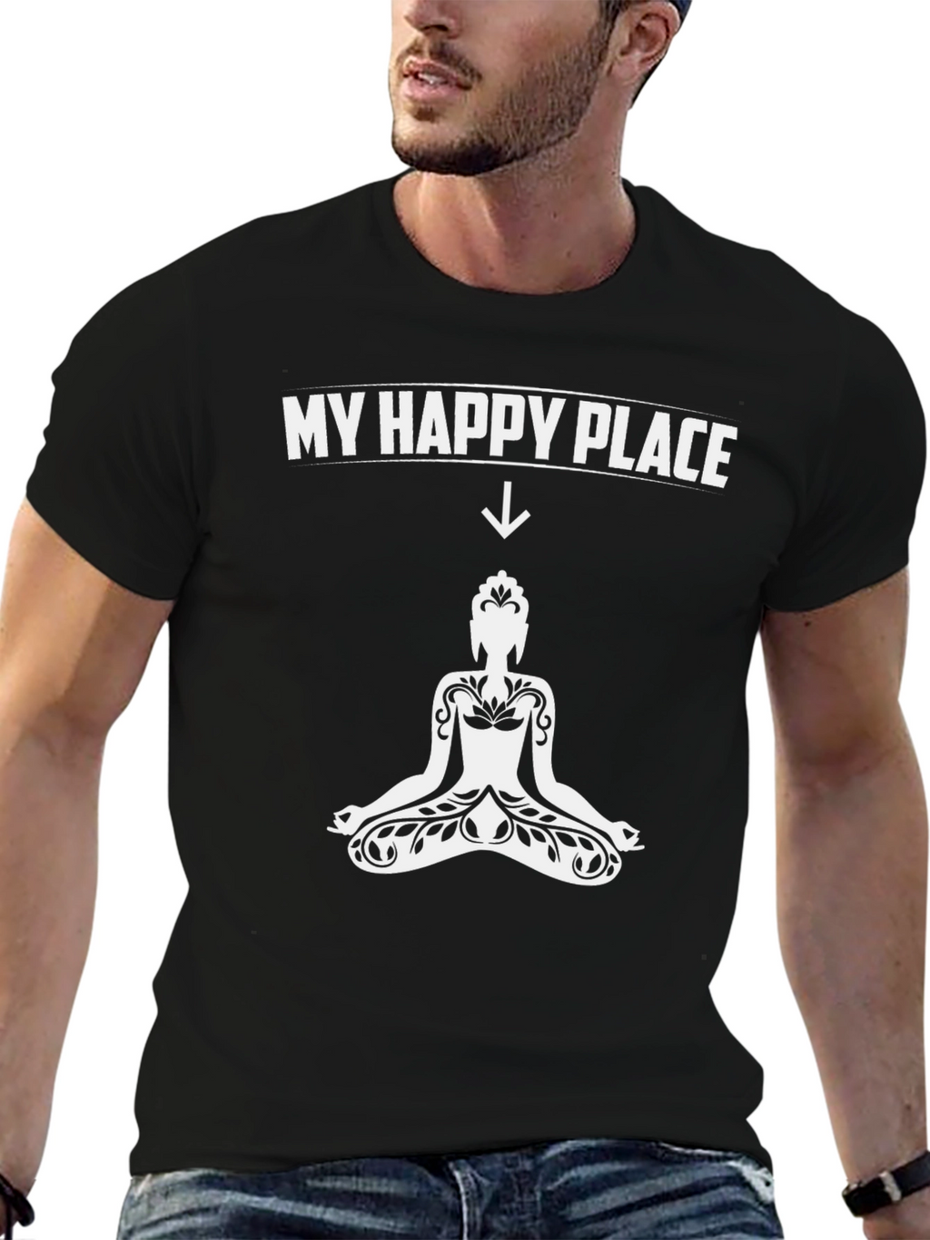 My Happy Place Buddha Graphic T-Shirt