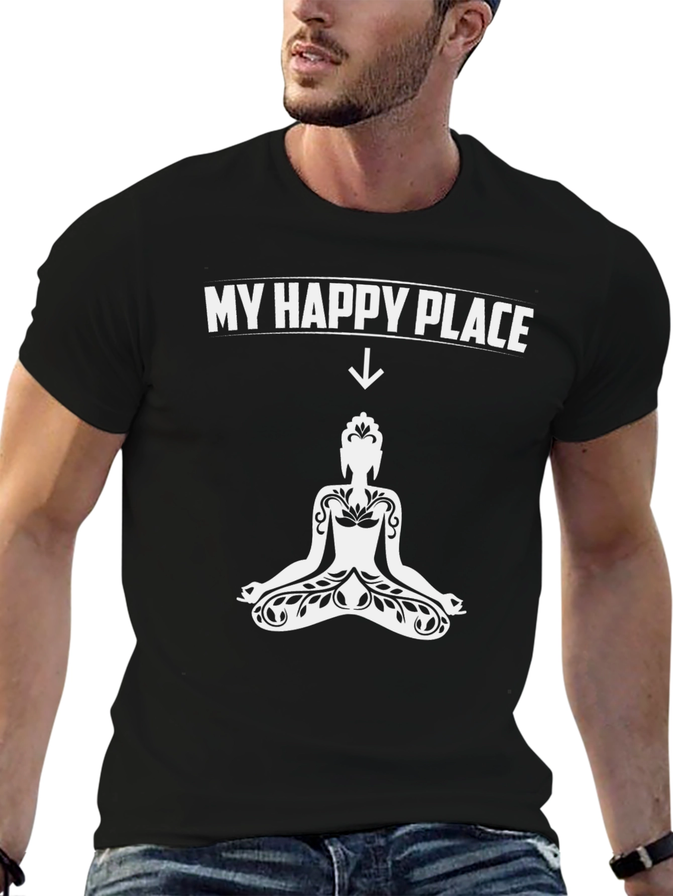 My Happy Place Buddha Graphic T-Shirt