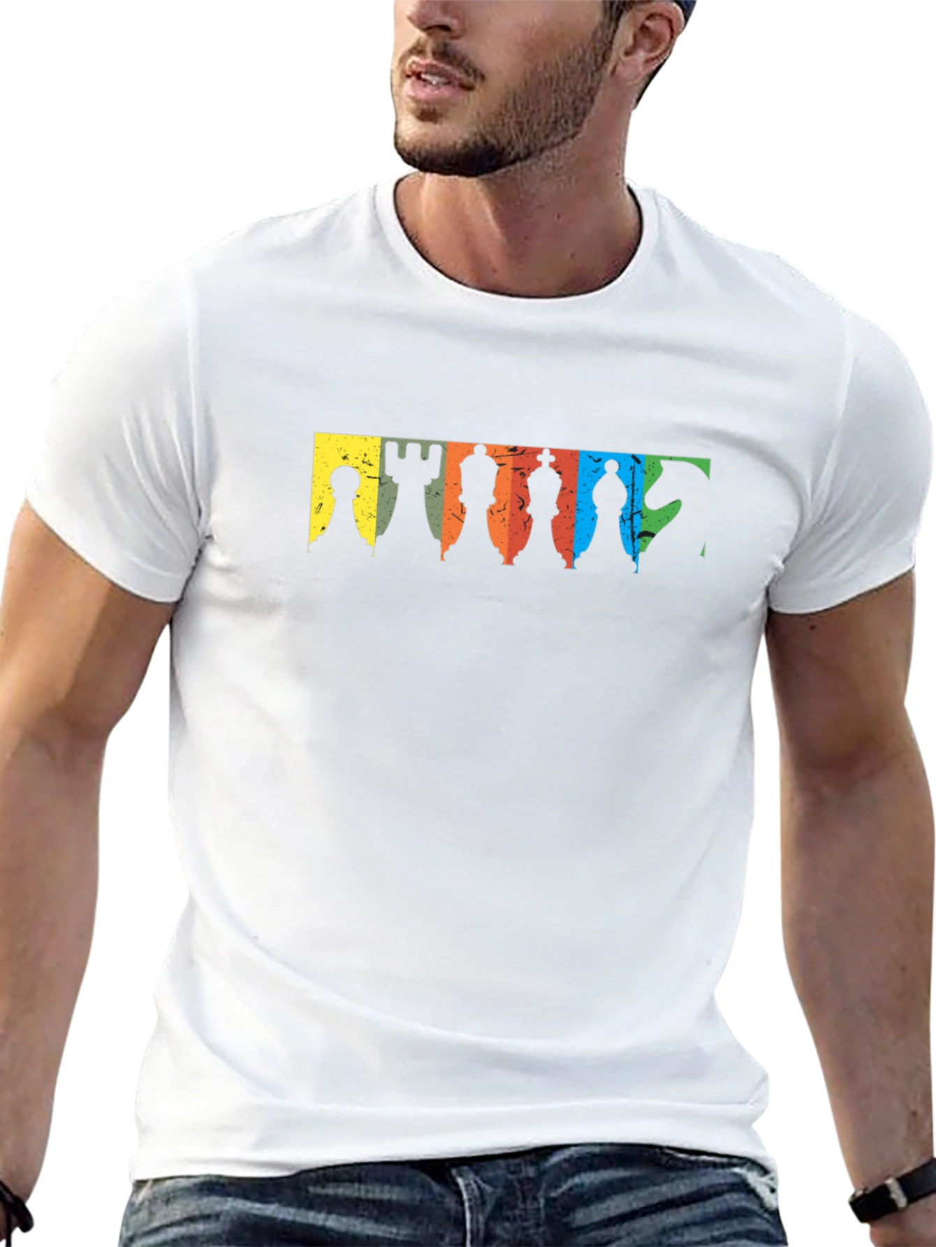 Chess Pieces Graphic Black T-Shirt