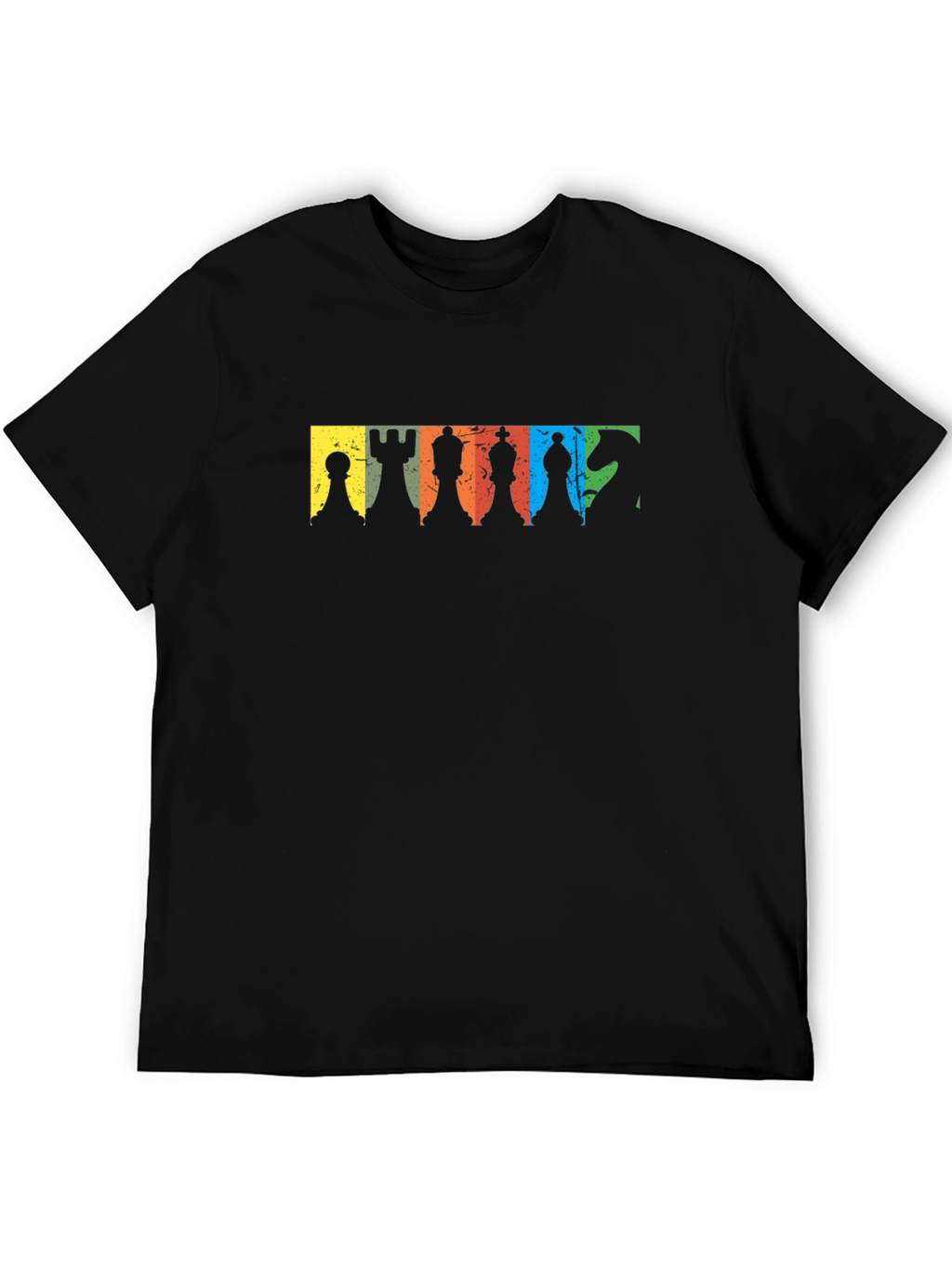 Chess Pieces Graphic Black T-Shirt