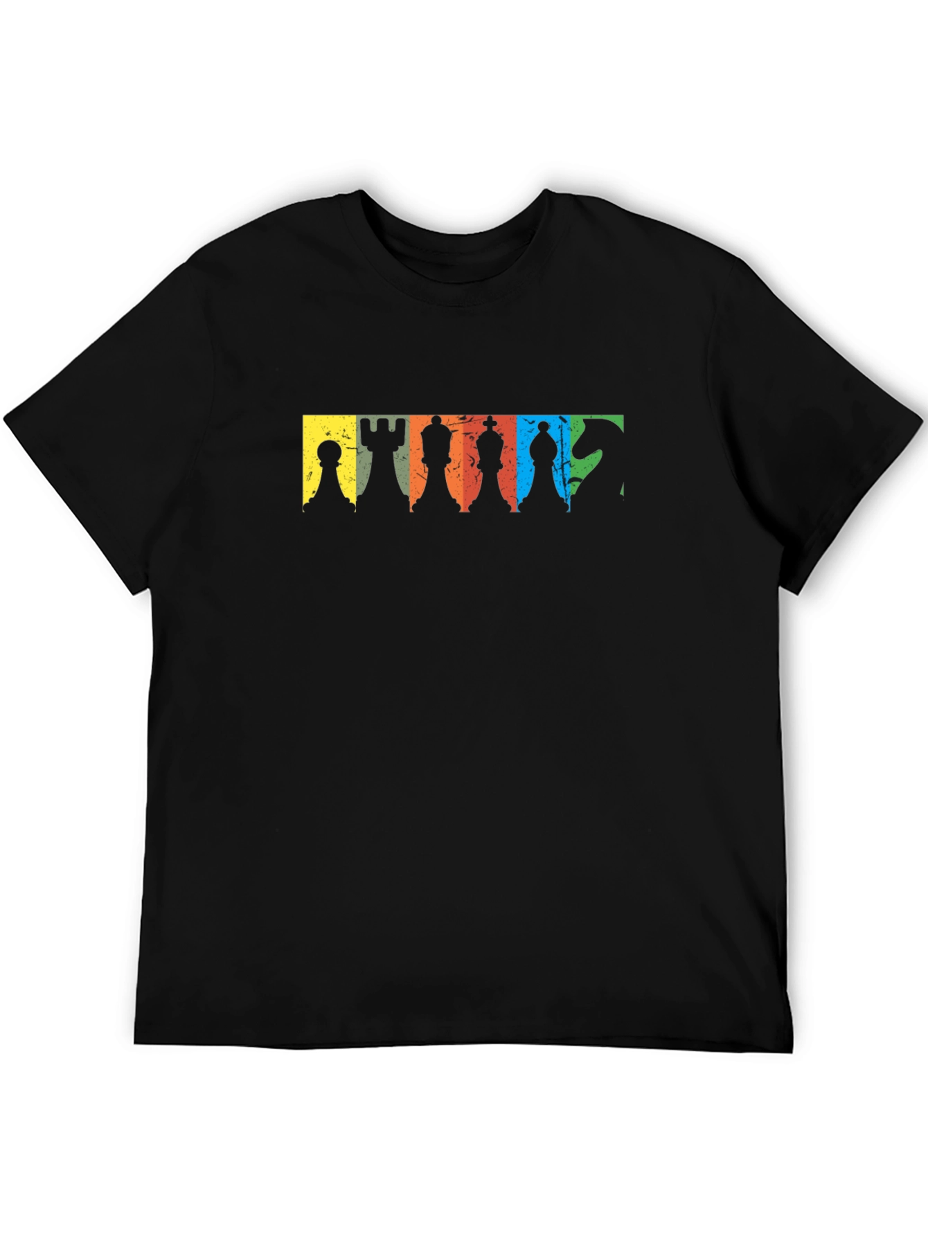 Chess Pieces Graphic Black T-Shirt