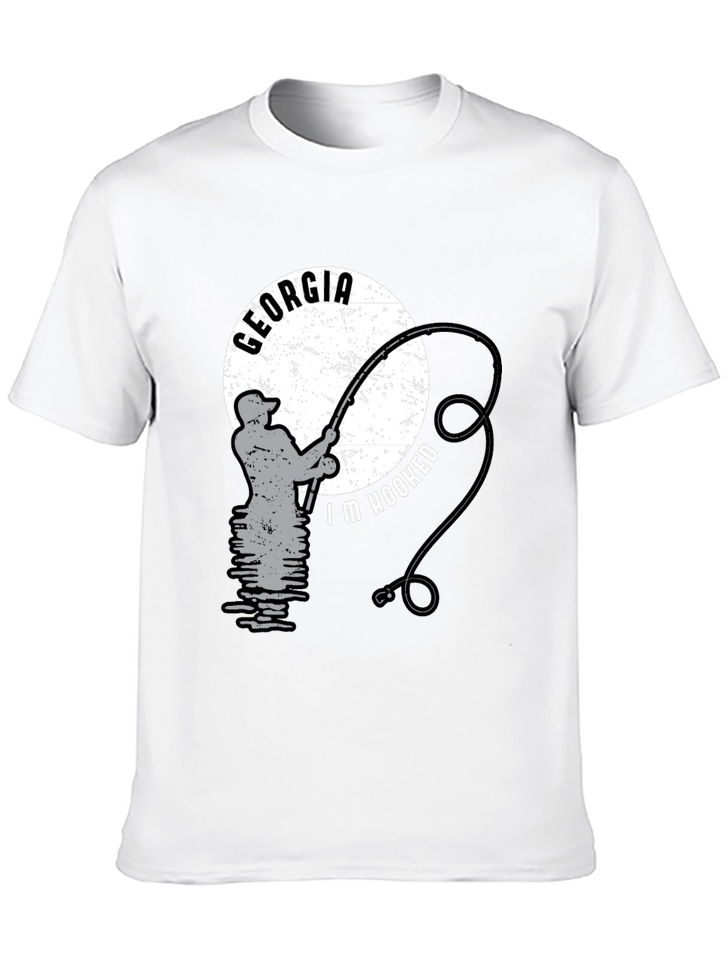 Georgia Fishing T-Shirt - Im Hooked Black Tee