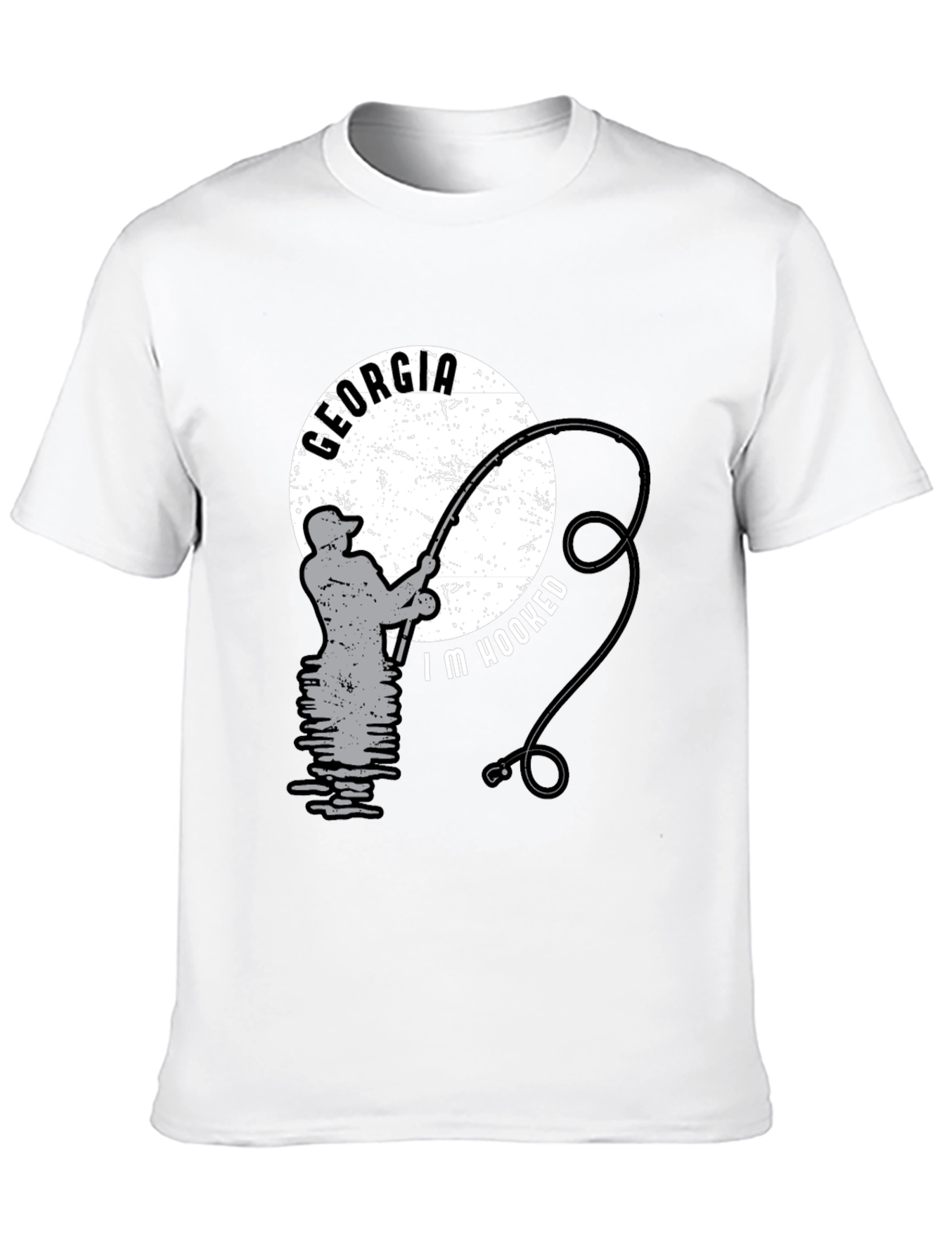 Georgia Fishing T-Shirt - Im Hooked Black Tee