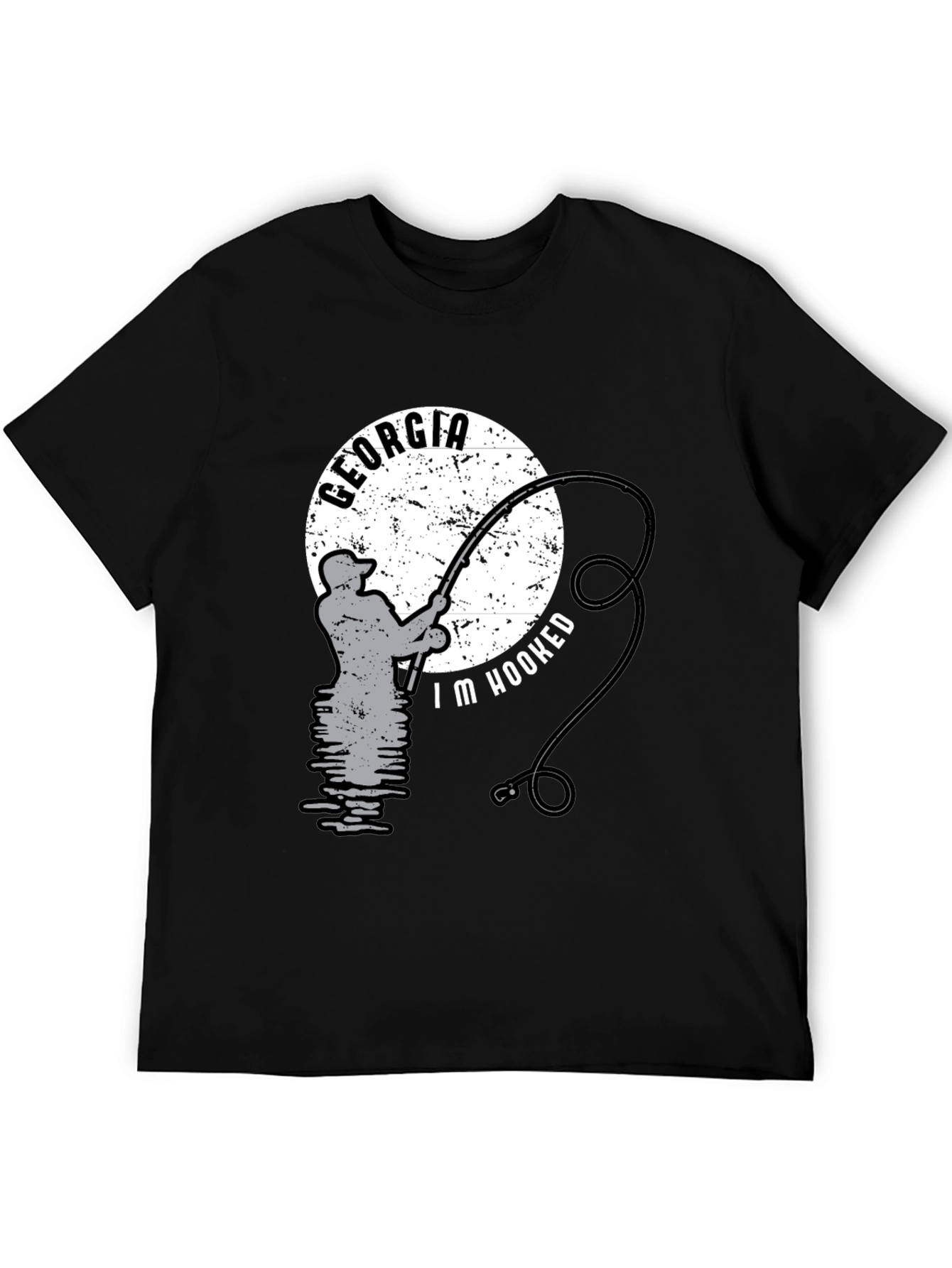 Georgia Fishing T-Shirt - Im Hooked Black Tee