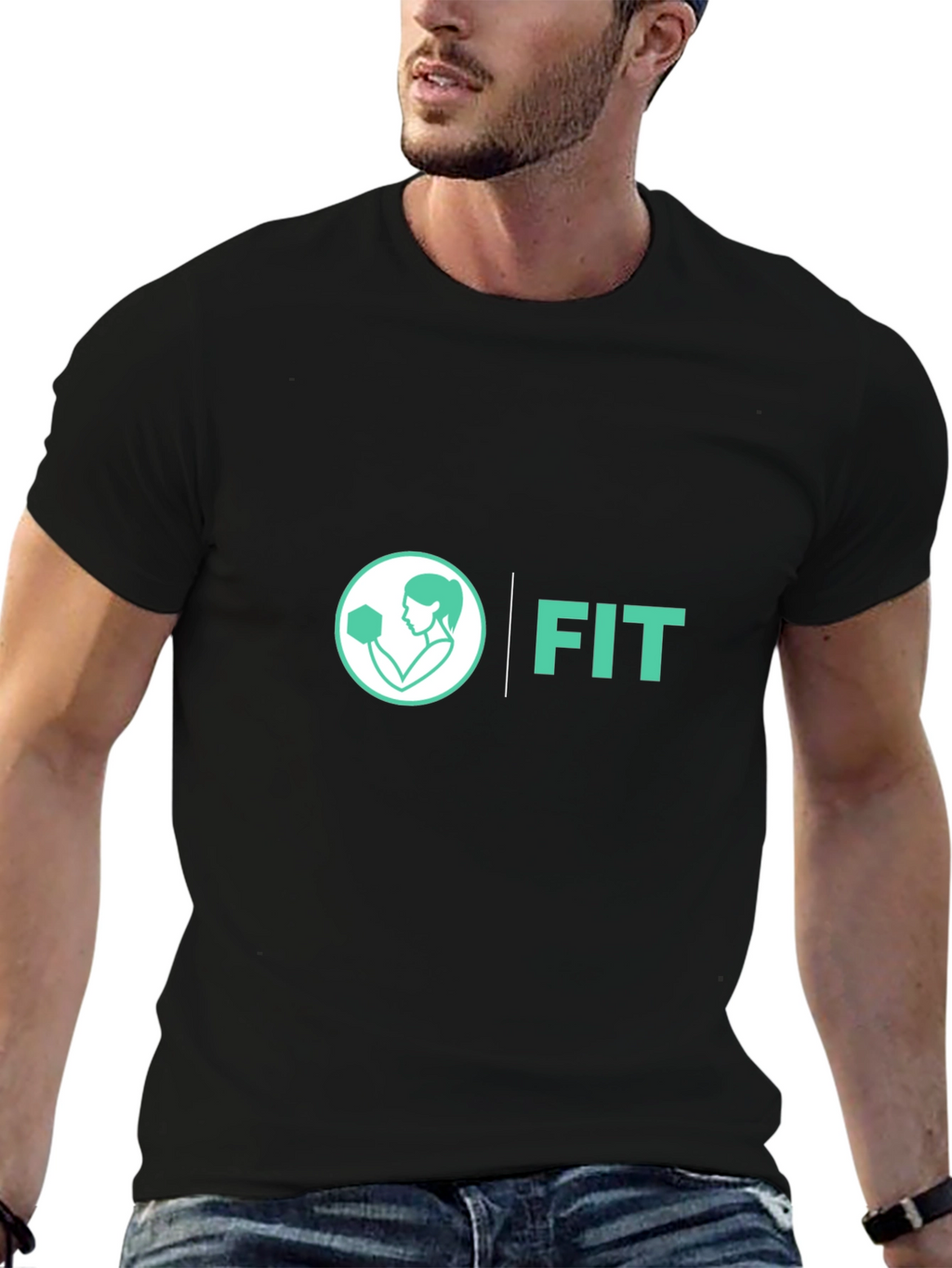 FIT Womens Graphic Tee - Black Cotton