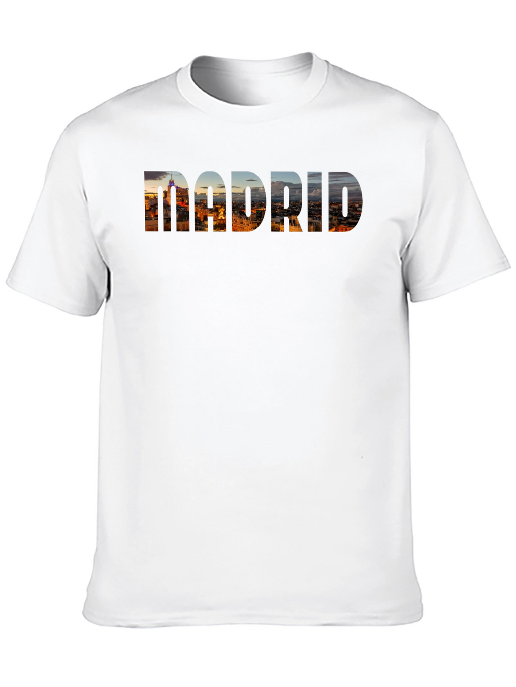 Madrid Skyline Black T-Shirt