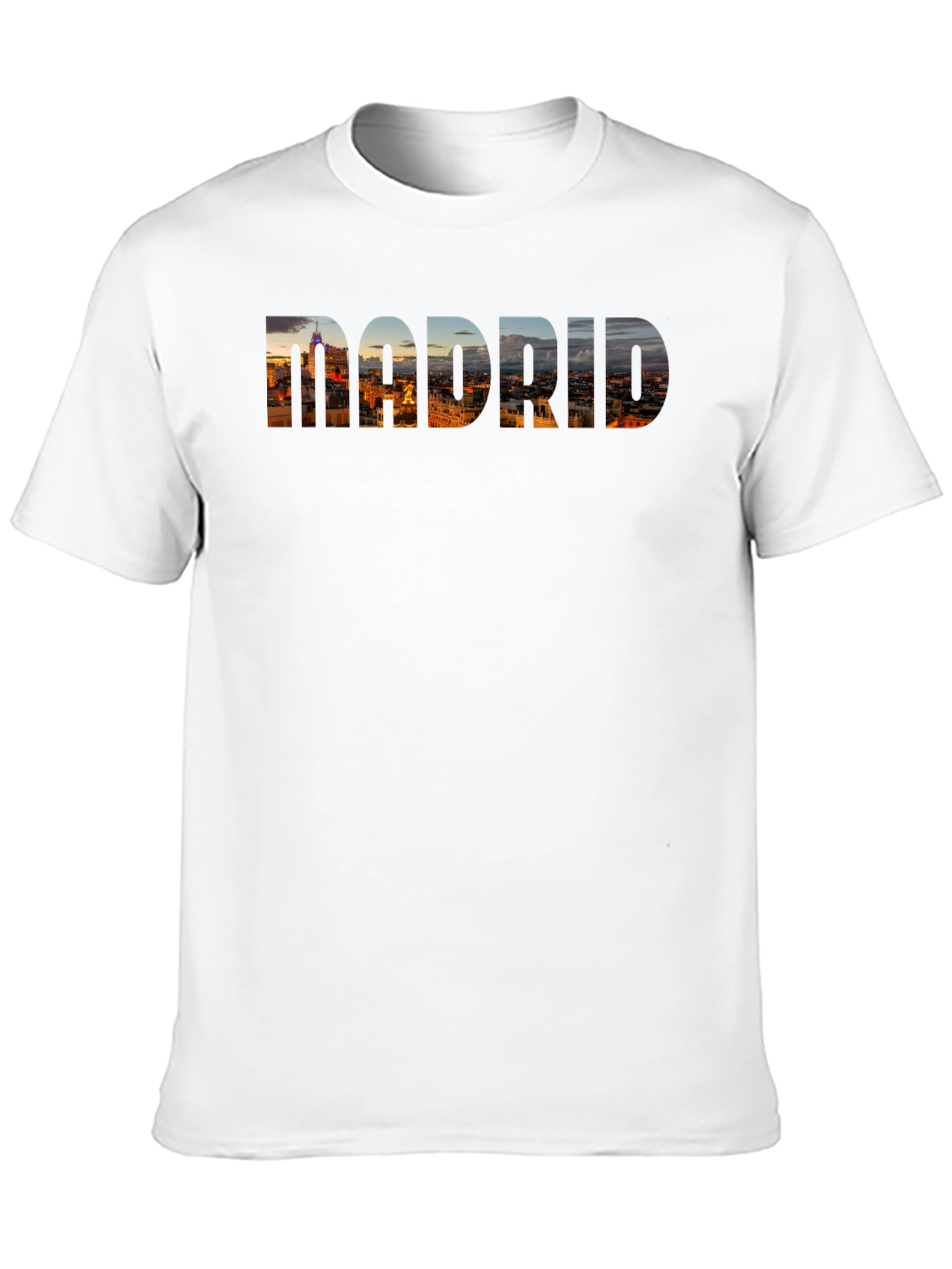 Madrid Skyline Black T-Shirt