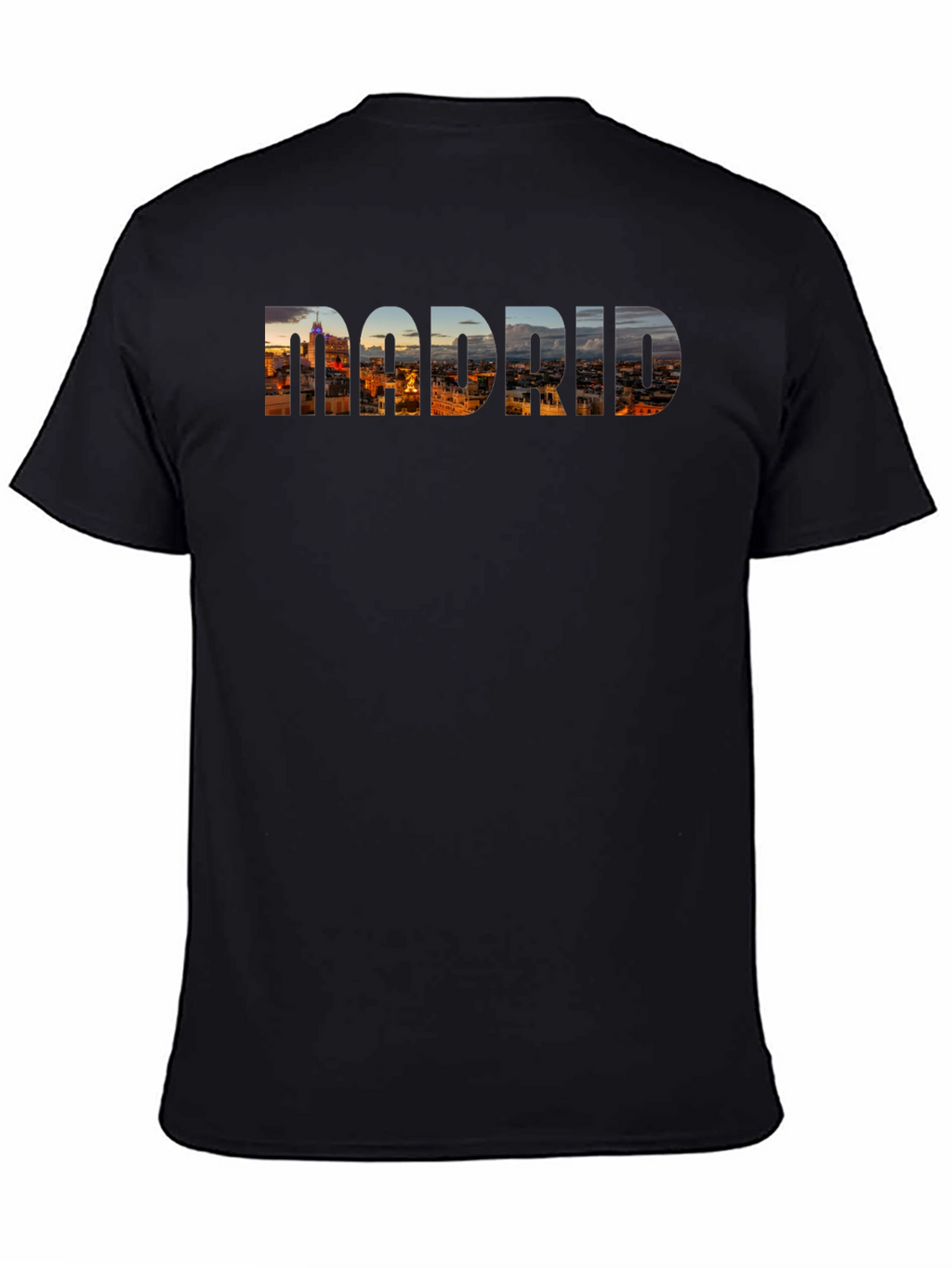 Madrid Skyline Black T-Shirt