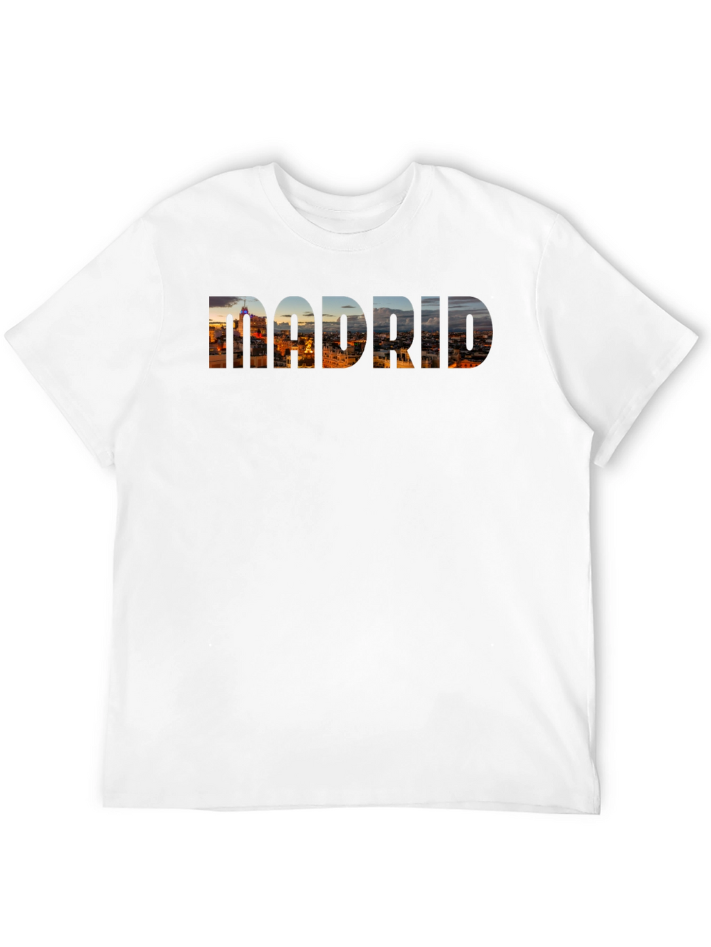 Madrid Skyline Black T-Shirt