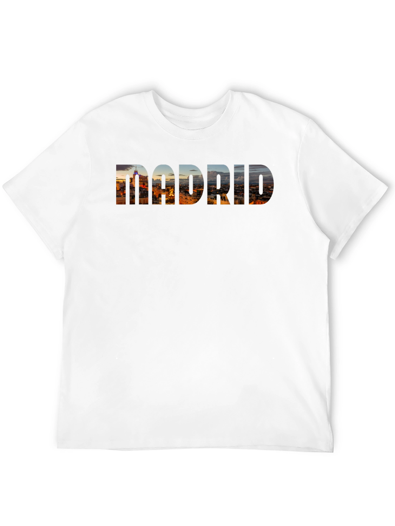 Madrid Skyline Black T-Shirt