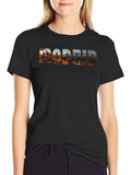 Madrid Skyline Black T-Shirt