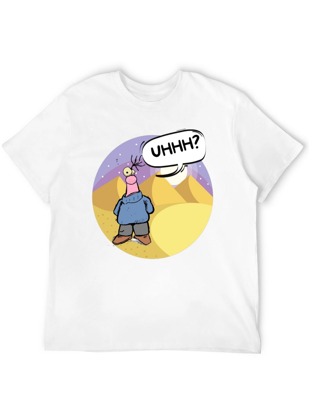 Cartoon Graphic Black T-Shirt - Uhhh?