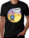 Cartoon Graphic Black T-Shirt - Uhhh?