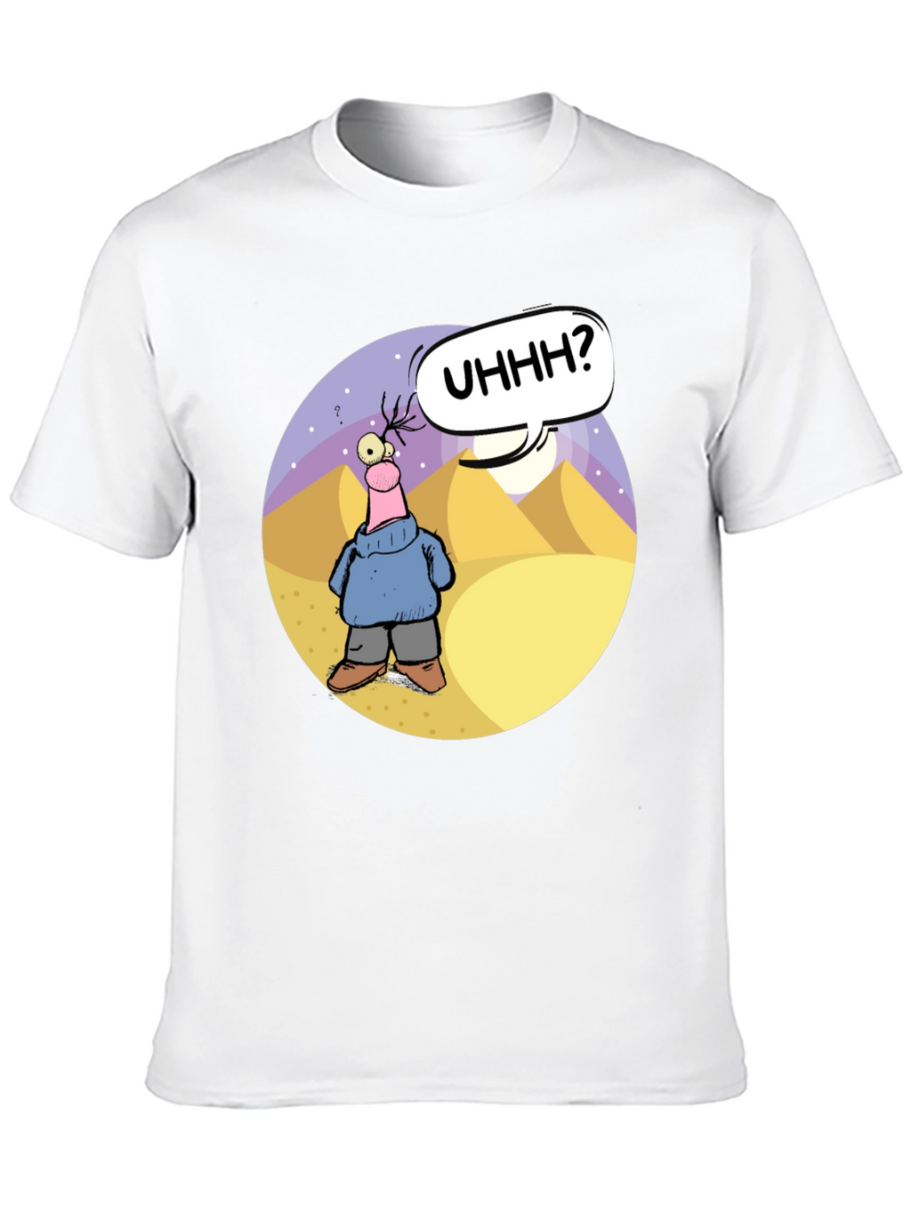 Cartoon Graphic Black T-Shirt - Uhhh?