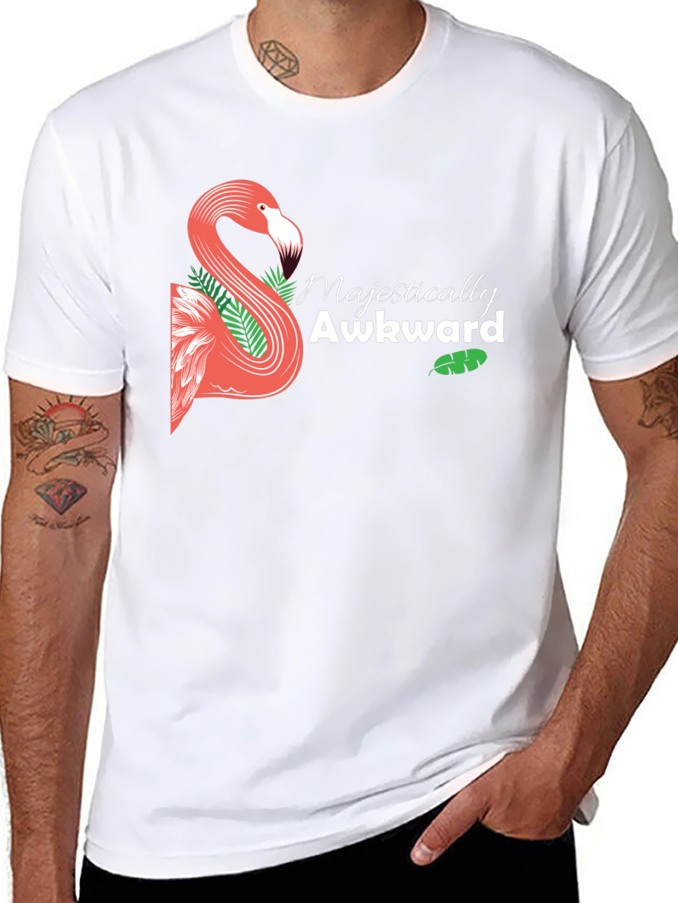 Majestically Awkward Flamingo Graphic Tee