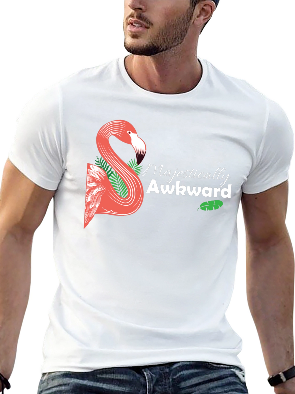 Majestically Awkward Flamingo Graphic Tee