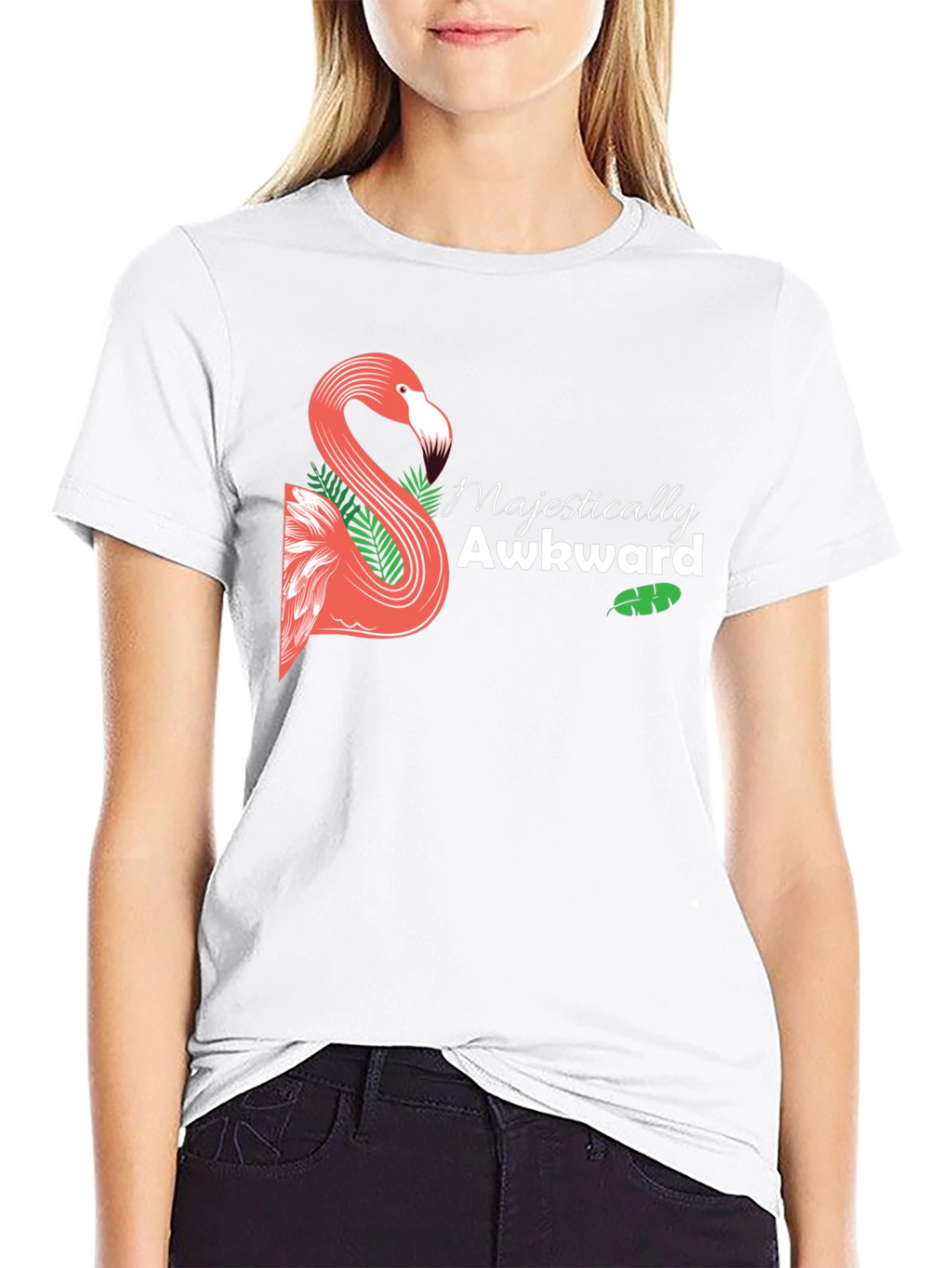 Majestically Awkward Flamingo Graphic Tee