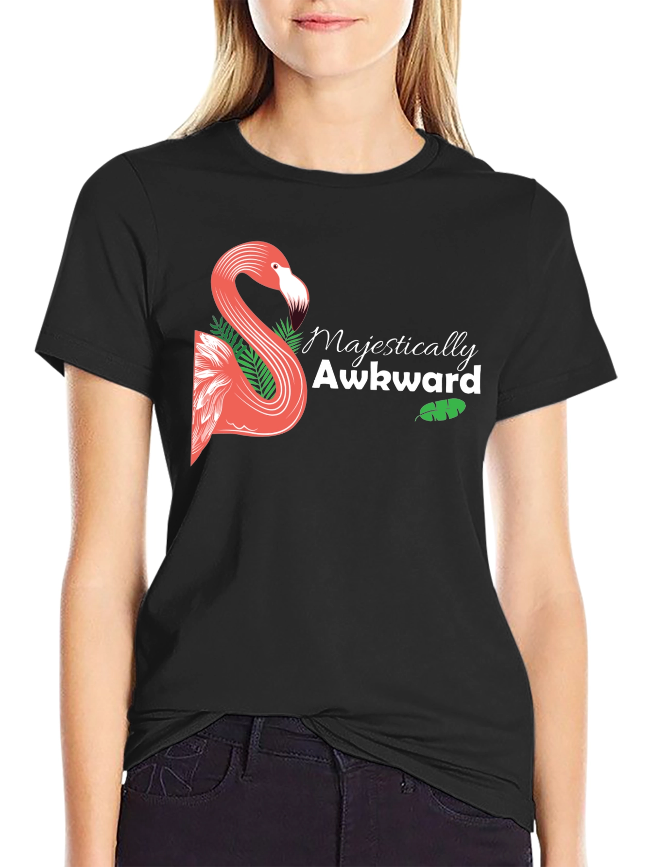 Majestically Awkward Flamingo Graphic Tee