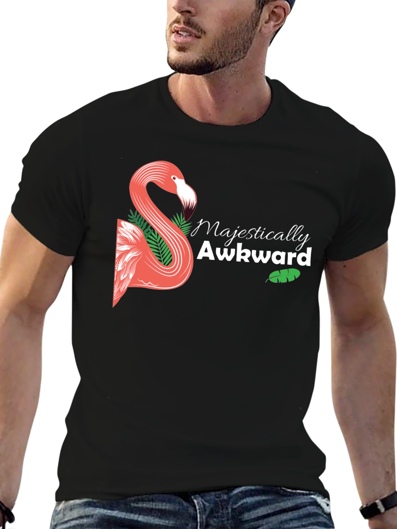 Majestically Awkward Flamingo Graphic Tee