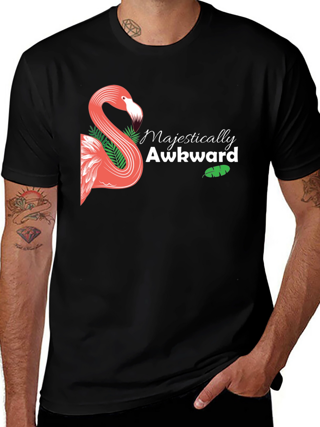 Majestically Awkward Flamingo Graphic Tee