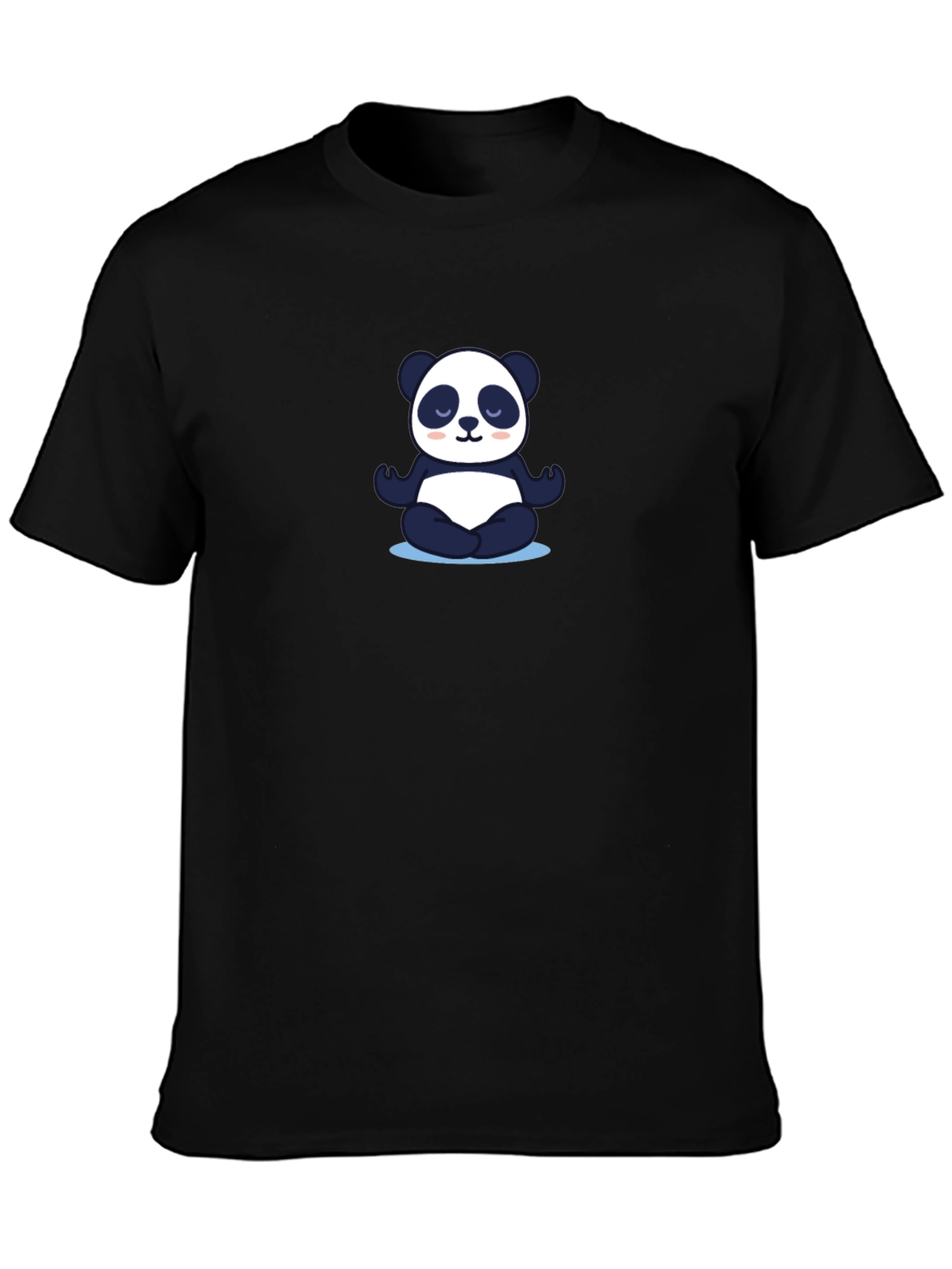 Meditating Panda Black T-Shirt