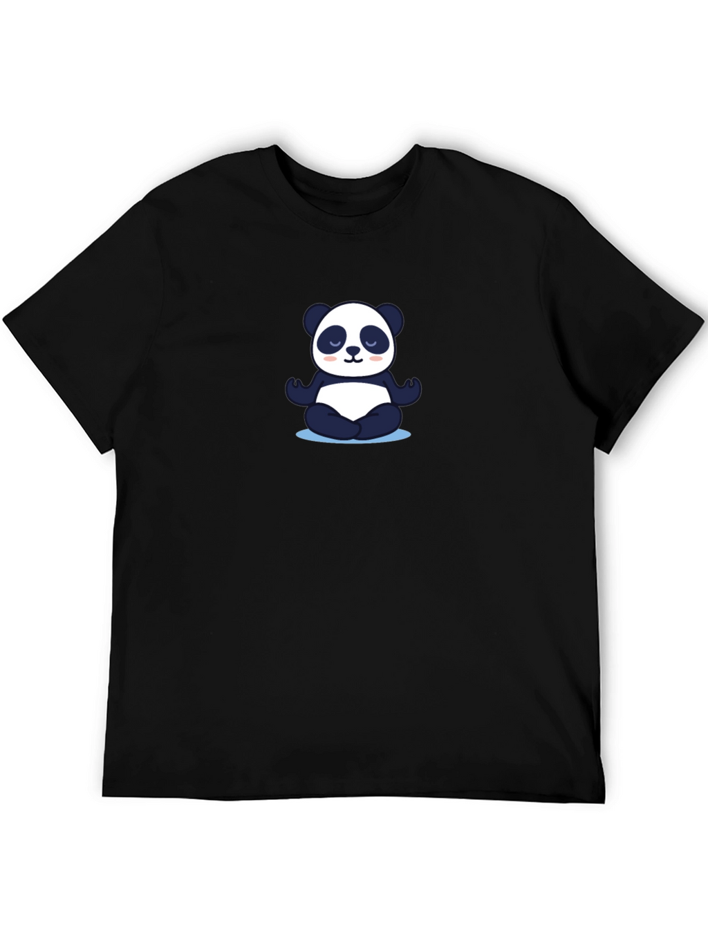 Meditating Panda Black T-Shirt