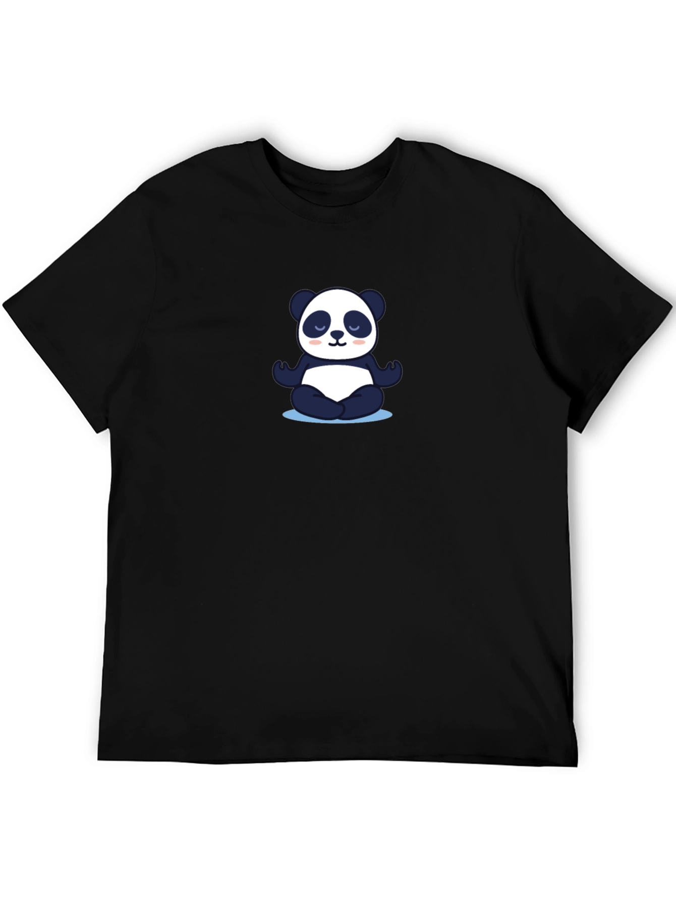 Meditating Panda Black T-Shirt