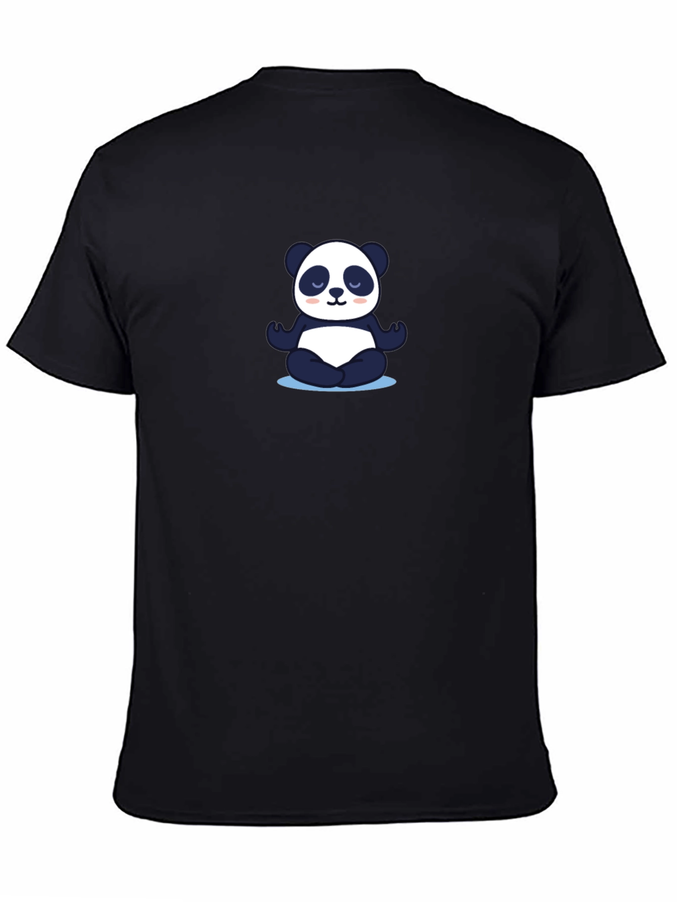 Meditating Panda Black T-Shirt