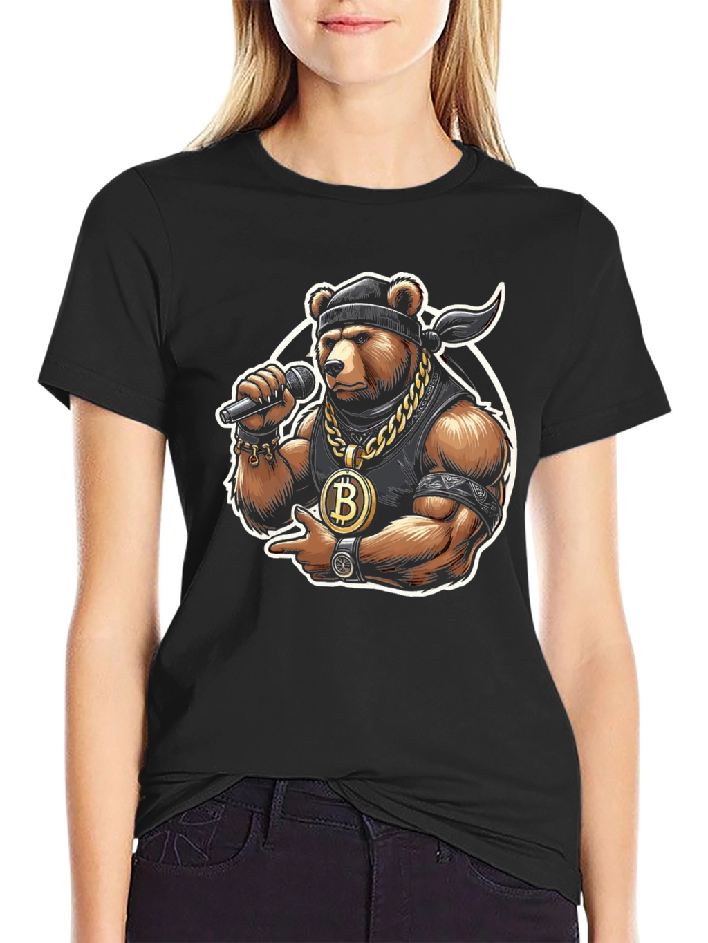 Bitcoin Bear T-Shirt - Crypto Hip Hop Style