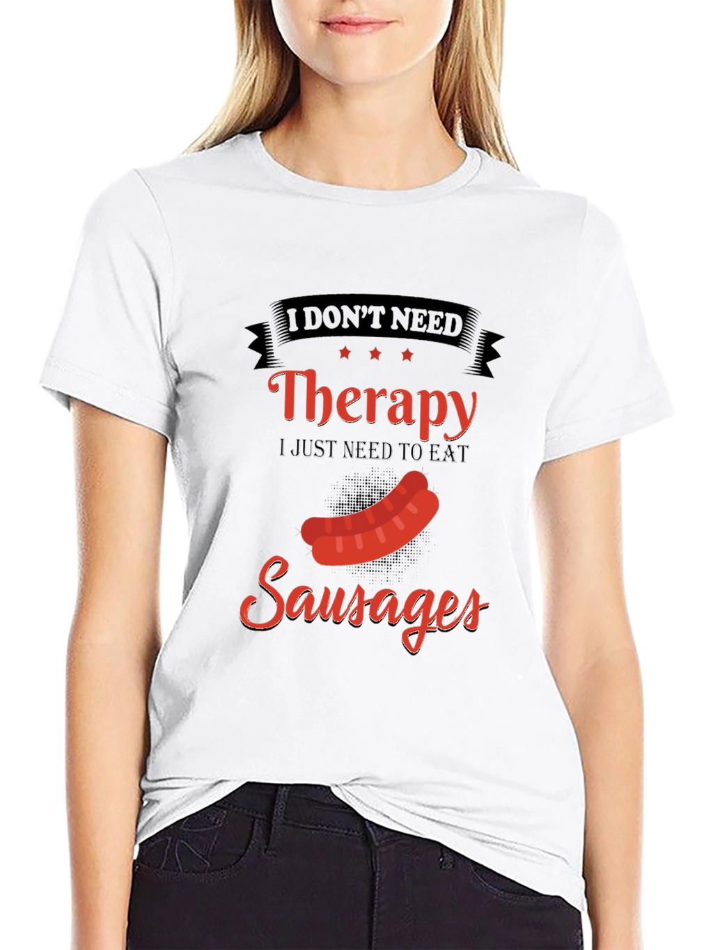 Funny Sausage Therapy T-Shirt - BBQ Foodie Tee