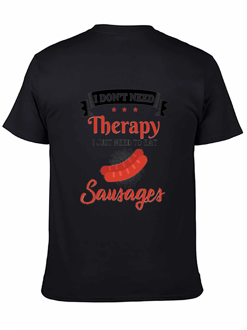 Funny Sausage Therapy T-Shirt - BBQ Foodie Tee