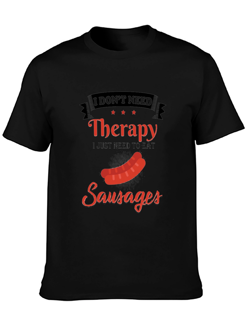 Funny Sausage Therapy T-Shirt - BBQ Foodie Tee